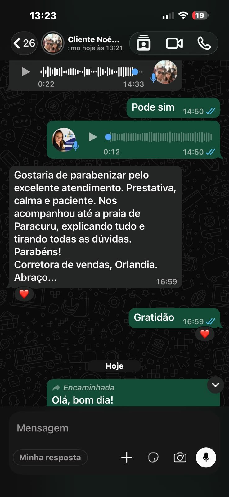 Feedback de Noé Gomes Miranda