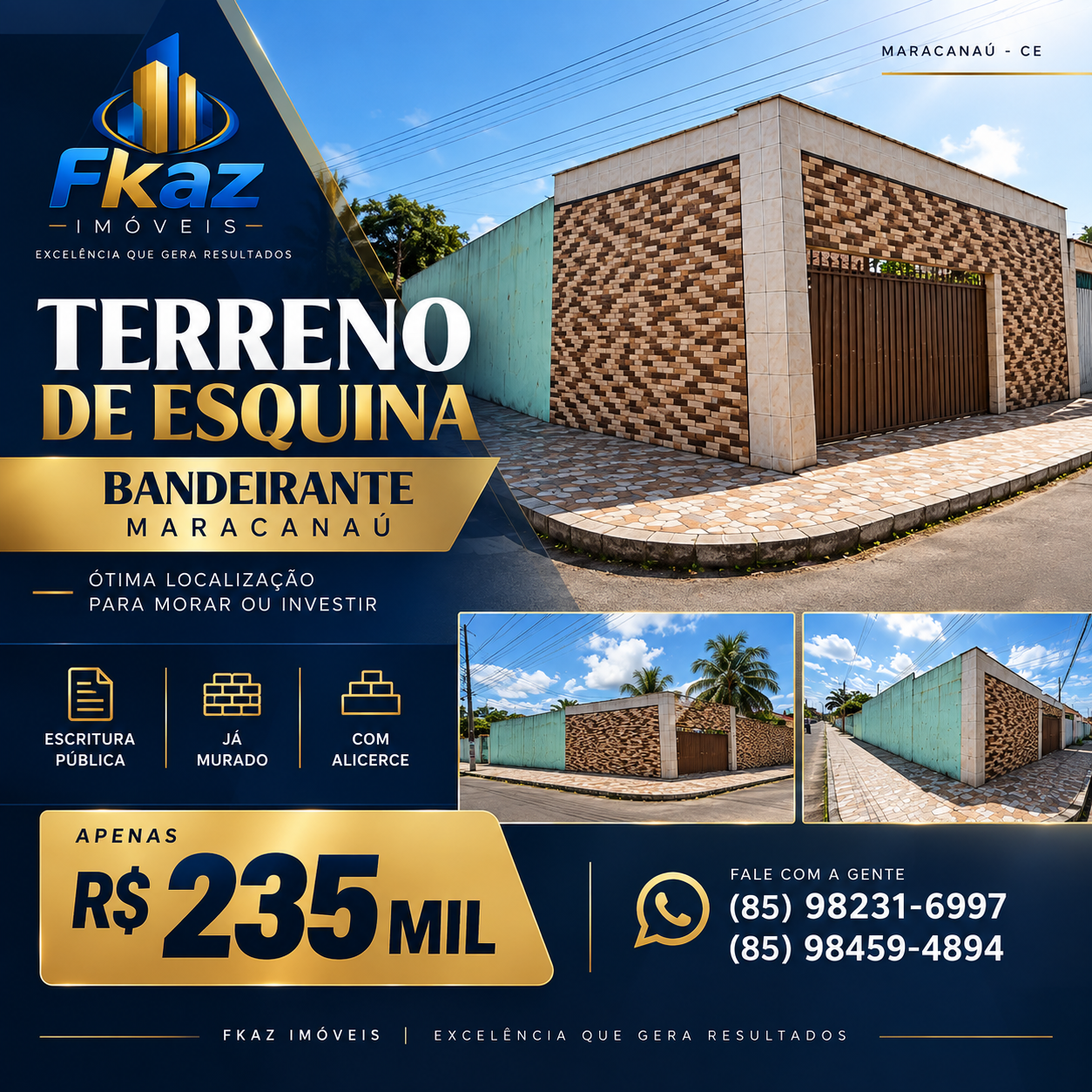 Terreno de Esquina à Venda